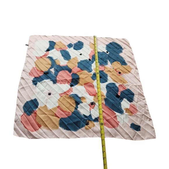 Satin Square Scarf Bandana One Size Abstract Floral Retro 26"×26" - Picture 8 of 9